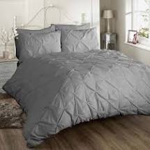 Chatsworth Pinch Pleat Duvet Set, Grey